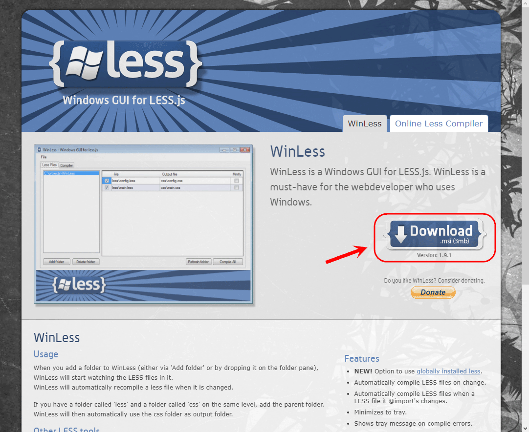 نصب نرم افزار WinLess برای پردازش کدهای LESS در ویندوز (Windows)